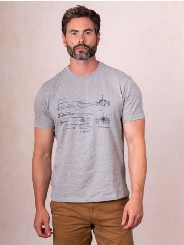 Lakeland Leather Coniston Bluebird Printed T-Shirt in Grey