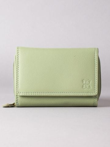 Lakeland Leather Small Leather Purse in Sage Green