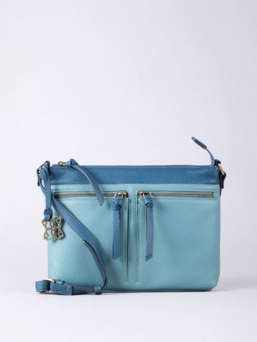 Lakeland Leather Beetham Leather Cross Body Bag in Mineral Blue