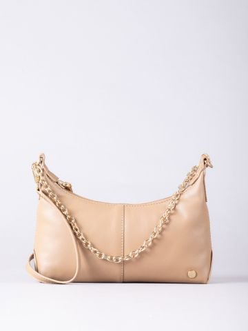 Lakeland Leather Levens Leather Chain Cross Body Bag in Cappuccino