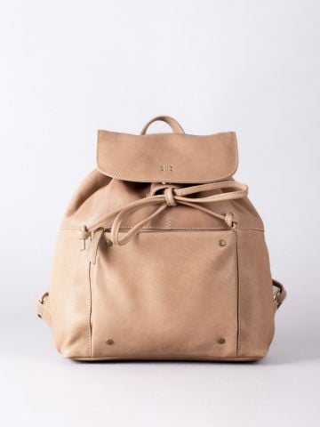 Harstone Leather Backpack in Taupe