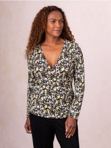 Lakeland Leather Verona Wrap Top in Mustard