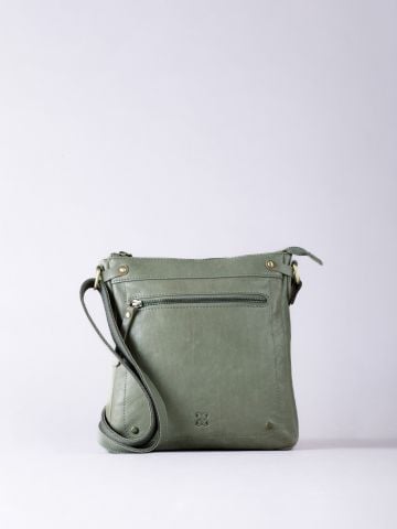 Lakeland Leather Harstone Large Leather Cross Body Bag in Green