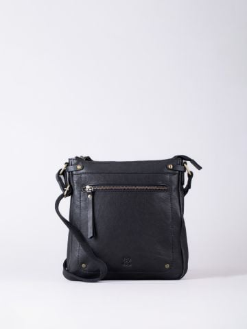 Lakeland Leather Harstone Large Leather Cross Body Bag in Black