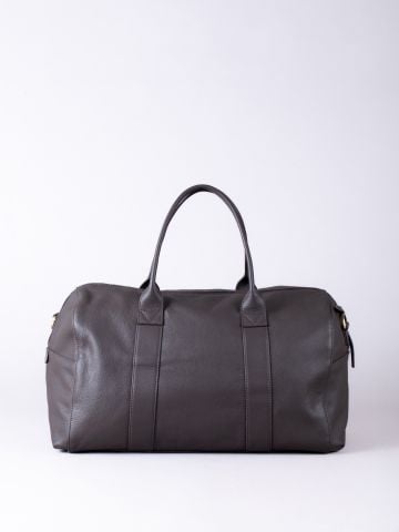 Shoregill Small Leather Holdall in Brown