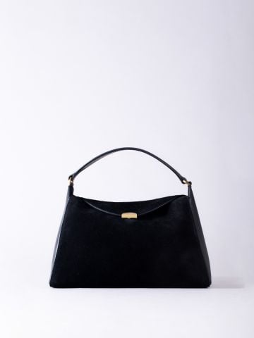 Lakeland Leather Hardwick Leather and Suede Cross Body Bag in Black
