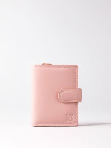 Lakeland Leather Small Leather Tab Purse in Blush Pink