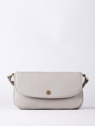 Lakeland Leather Tarnbeck Small Leather Flapover Cross Body Bag in Grey