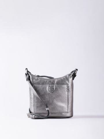 Lakeland Leather Tarnly Leather Pocket Cross Body Bag in Pewter
