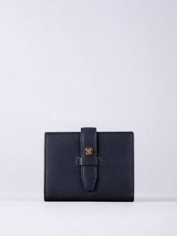 Lakeland Leather Icon Stud Small Leather Tab Purse in Navy