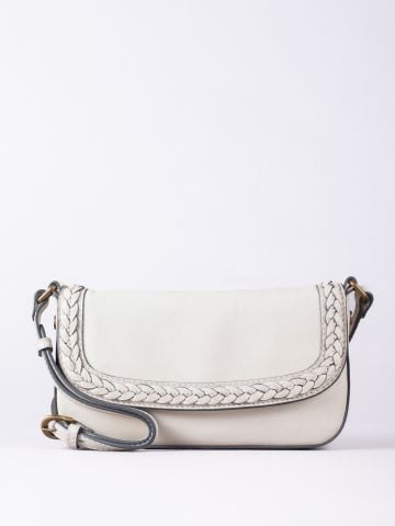Lakeland Leather Tarnbeck Leather Braid Cross Body Bag in Pebble