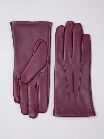 Lakeland Leather Becky II Leather Gloves in Berry Red
