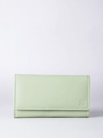Lakeland Leather Large Leather Purse in Sage Green