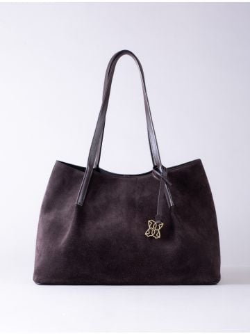 Lakeland Leather Mirehouse Suede Tote Bag in Chocolate Brown