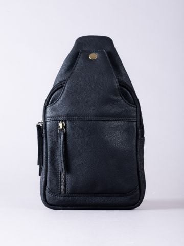 Lakeland Leather Explorer Leather Sling Bag in Black