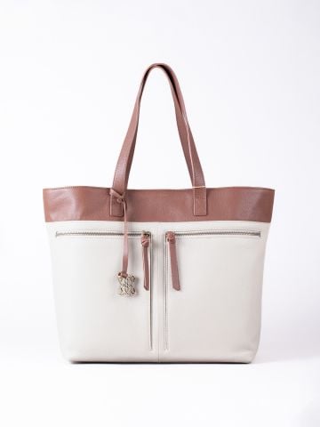 Beetham Leather Tote Bag in Off White