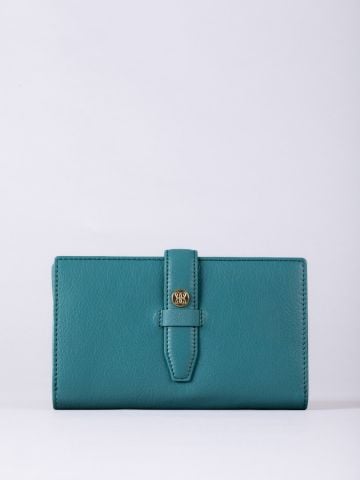 Lakeland Leather Icon Stud Large Leather Tab Purse in Teal