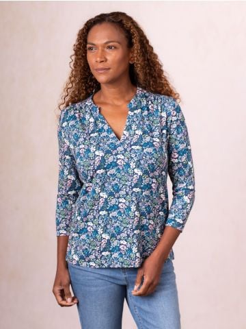 Lakeland Leather Harmony Jersey Top in Blue