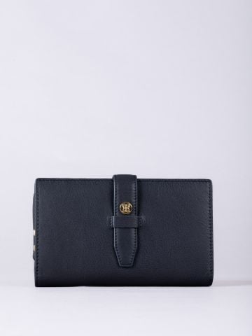 Lakeland Leather Icon Stud Large Leather Tab Purse in Navy