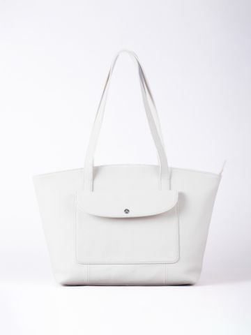 Lakeland Leather Temple Leather Tote Bag in Off White