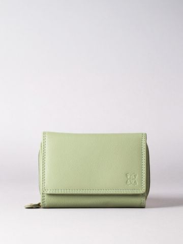 Lakeland Leather Small Leather Purse in Sage Green