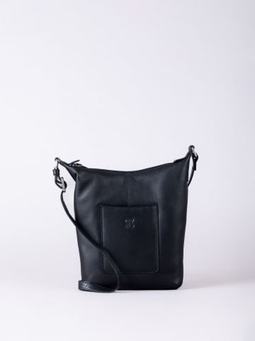 Lakeland Leather Talkin Medium Leather Cross Body Bag in Black