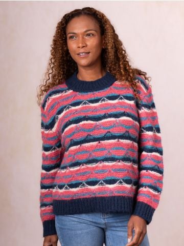 Lakeland Leather Peony Wool Blend Jumper in Pink