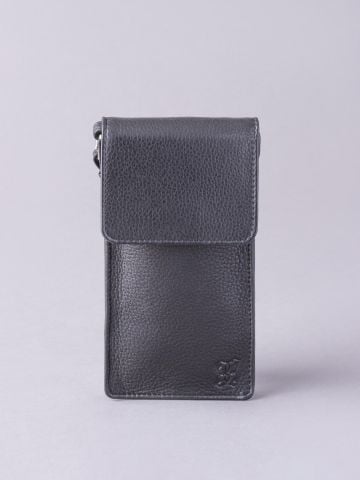 Lakeland Leather Bowness Leather Cross Body Phone Pouch in Black