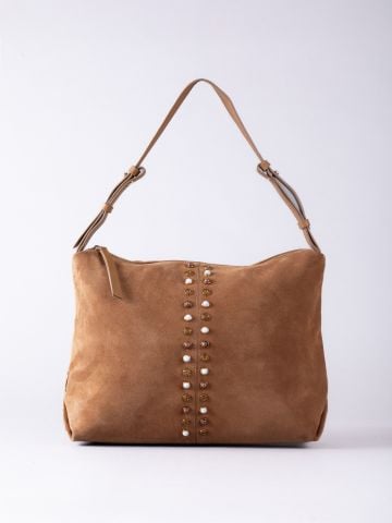Lakeland Leather Buttermere Suede Hobo Bag in Tan