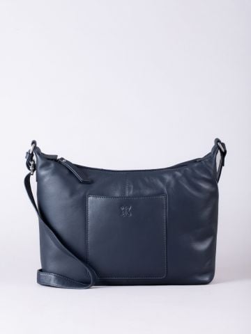 Lakeland Leather Talkin Leather Shoulder Bag in Navy
