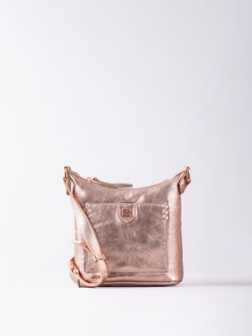 Lakeland Leather Tarnly Leather Pocket Cross Body Bag in Rose Gold