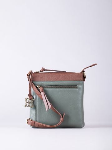 Lakeland Leather Beetham Small Leather Cross Body Bag in Lichen Green