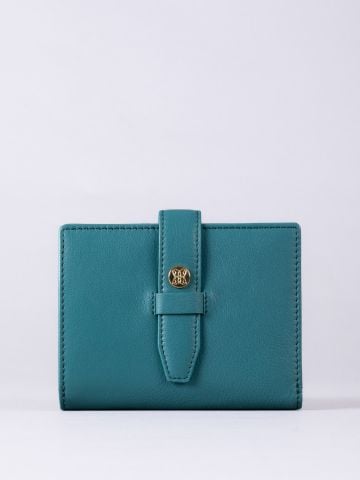 Lakeland Leather Icon Stud Small Leather Tab Purse in Teal