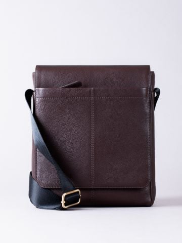 Lakeland Leather Crummock Leather Cross Body Bag in Dark Brown