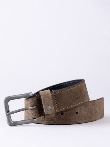 Lakeland Leather Eskin Suede Belt in Walnut
