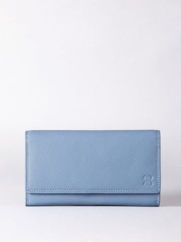 Lakeland Leather Large Leather Purse in Sky Blue