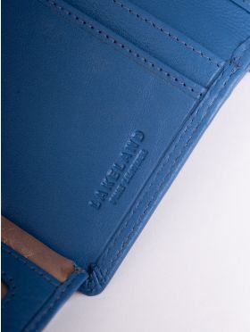 Small Leather Tab Purse in Blue