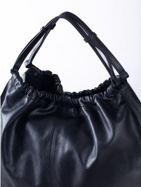 Newland Leather Slouch Tote Bag in Black