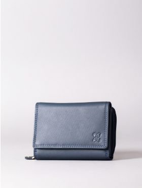 Small Leather Purse in Navy