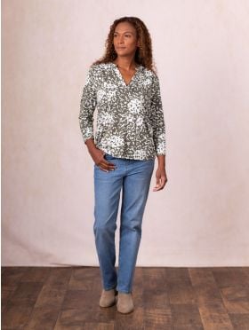 Sofie Jersey Top in Khaki