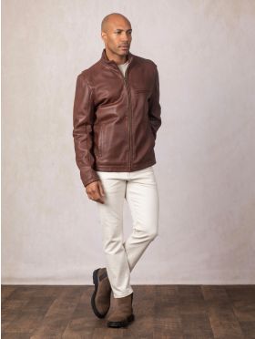 Penton Leather Jacket in Dark Cognac