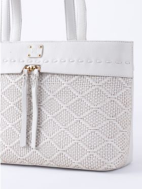 Wasdale Leather Tote Bag in Off White