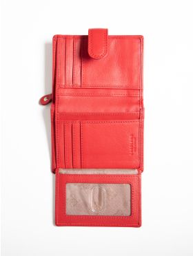 Small Leather Tab Purse in Red