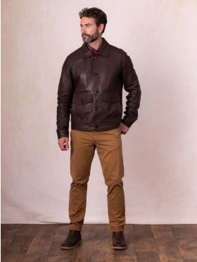Embleton Leather Jacket in Brown