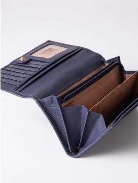 Large Leather Purse in Purple