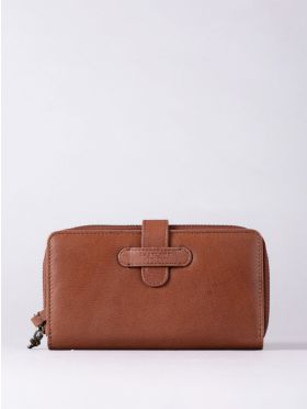 Newby Leather Tab Purse in Tan