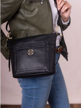 Cartmel Leather Cross Body Bag in Black