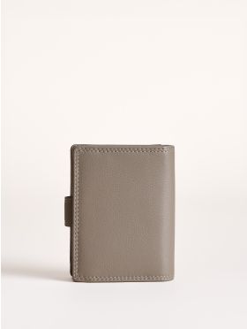 Small Leather Tab Purse in Grey