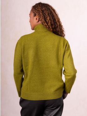 Felicity Roll Neck Jumper in Green