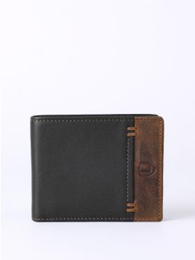 Stitch Leather Bi-Fold Wallet in Brown